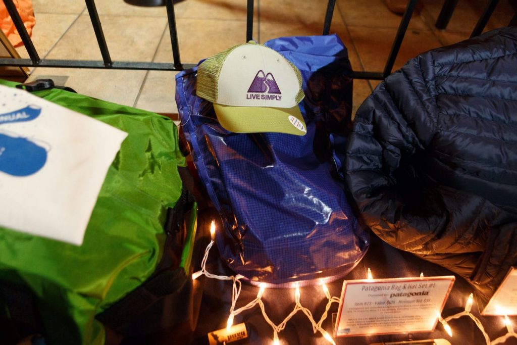 WinterKids License to Chill 2018 Auction Items Patagonia Bag and Hat Stephen Davis Photo