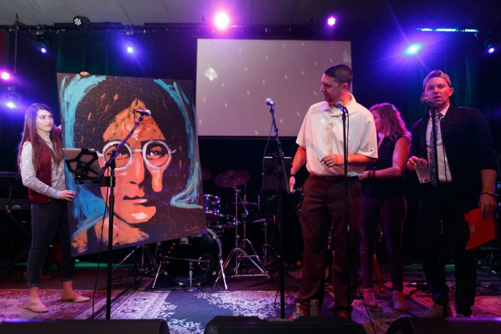 WinterKids License to Chill 2018 Live Auction John Lennon Painting Stephen Davis Photo