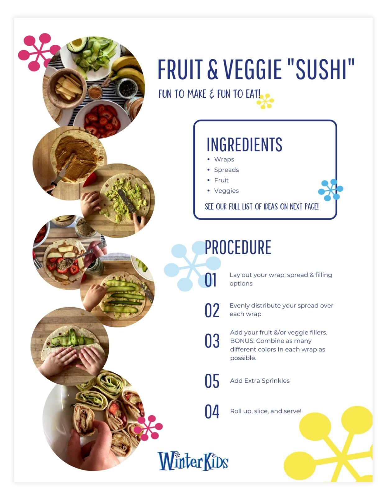 WinterKids Fruit and Veggie Sushi Printable Preview