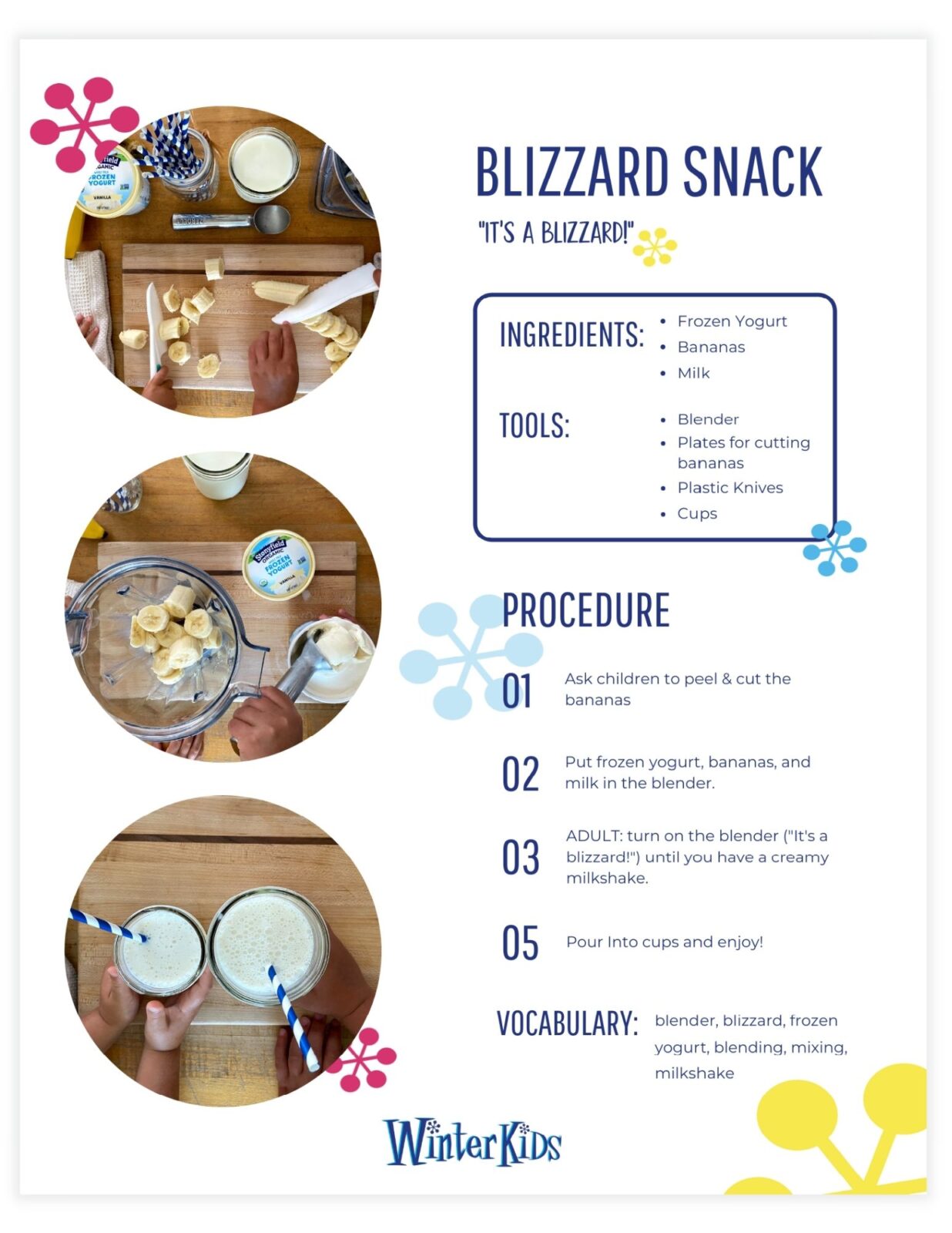 Blizzard Snack Recipe Printable Preview WinterKids