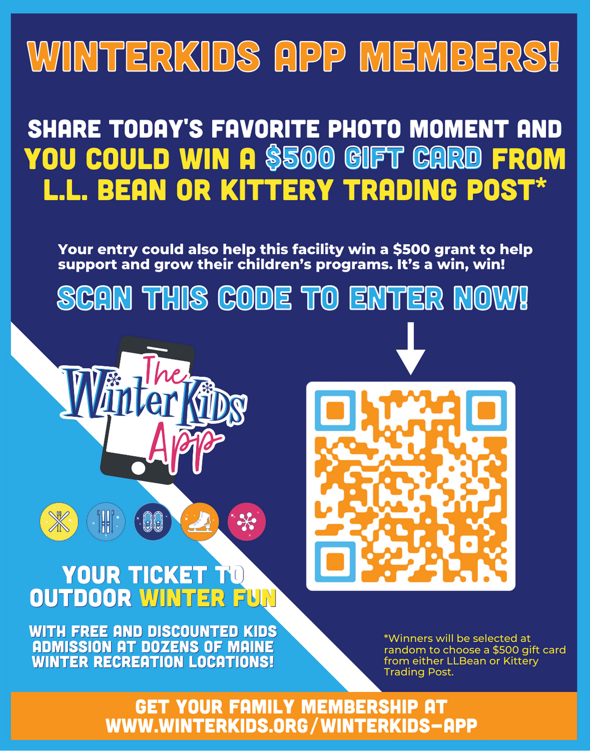 WinterKids App Photo Contest Signage