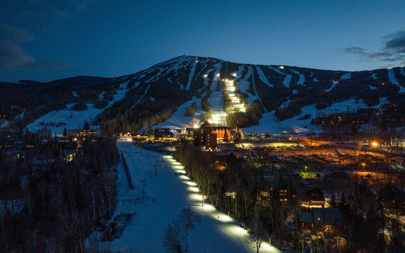 Nighttime at Sugarloaf Maine Drone Imaging 2024