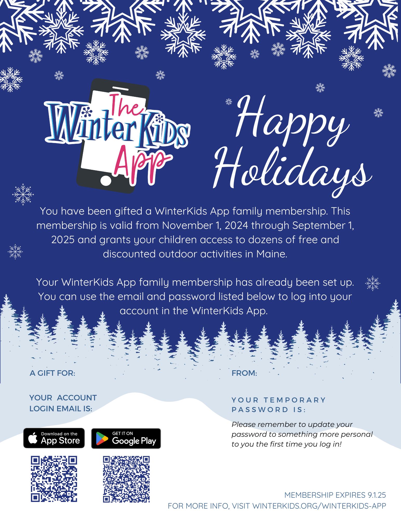 WinterKids App Gift Certificate